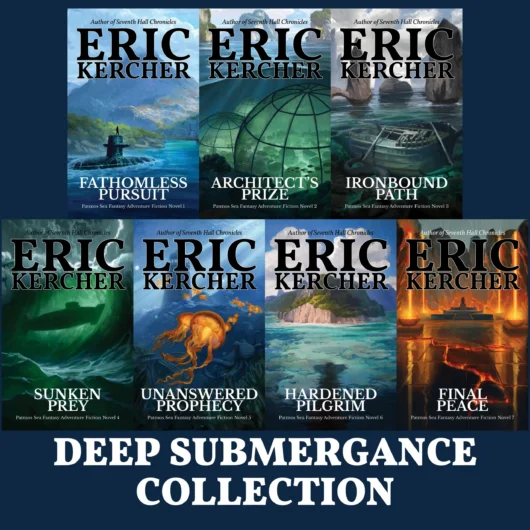 Seven covers for the collection of the Patmos Series