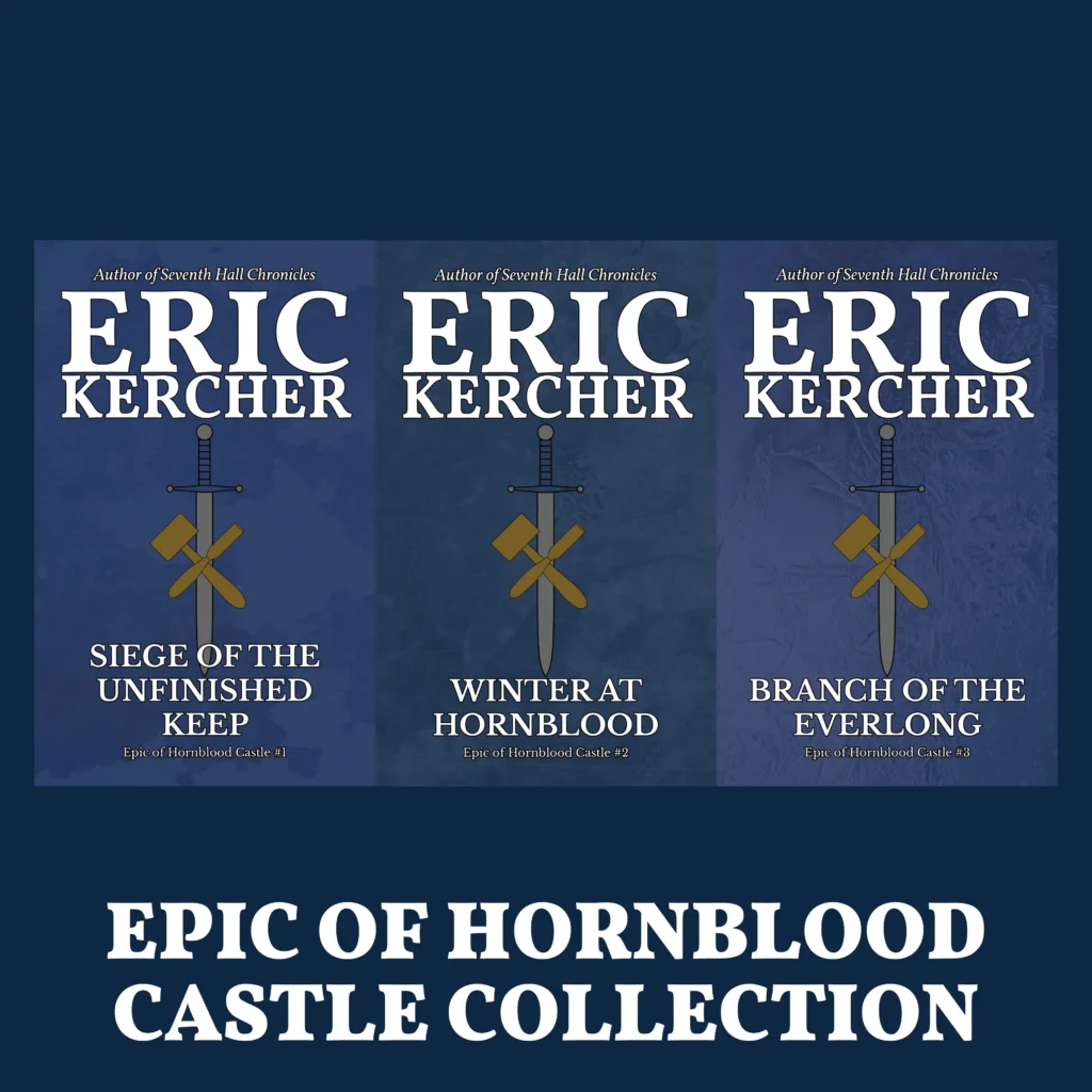 Three covers in the Epic of Hornblood Castle series.