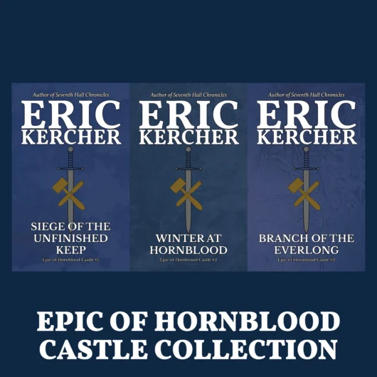 Three covers in the Epic of Hornblood Castle series.