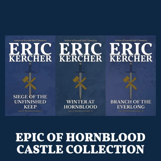 Three covers in the Epic of Hornblood Castle series.